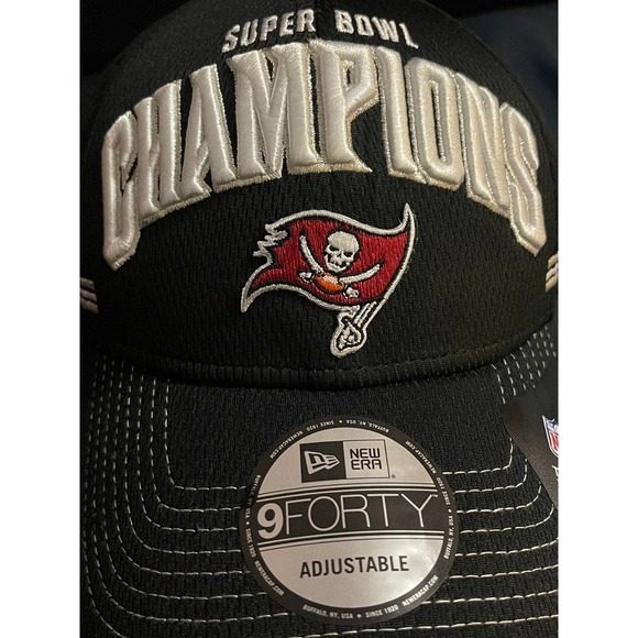 Tampa Bay Buccaneers New Era SUPER BOWL LV CHAMPS "Locker-Room" 9FORTY Hat Black - Picture 2 of 5